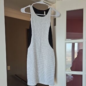 Chic Black and White Backless Dress